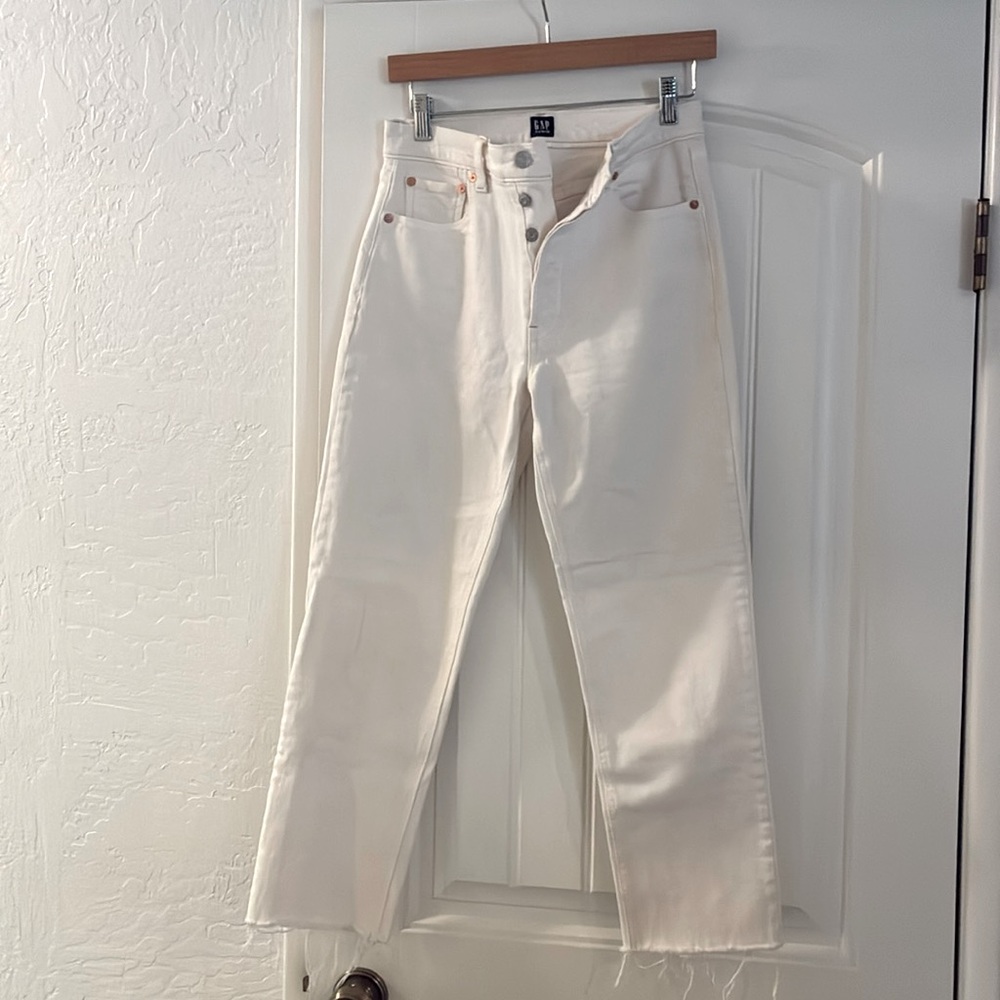 Gap White Straight Leg Jeans